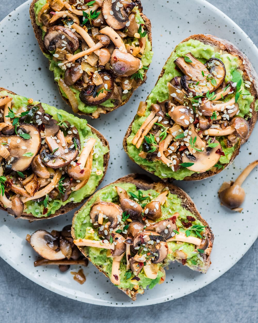 Creamy Mushroom Smashed Avocado Toast