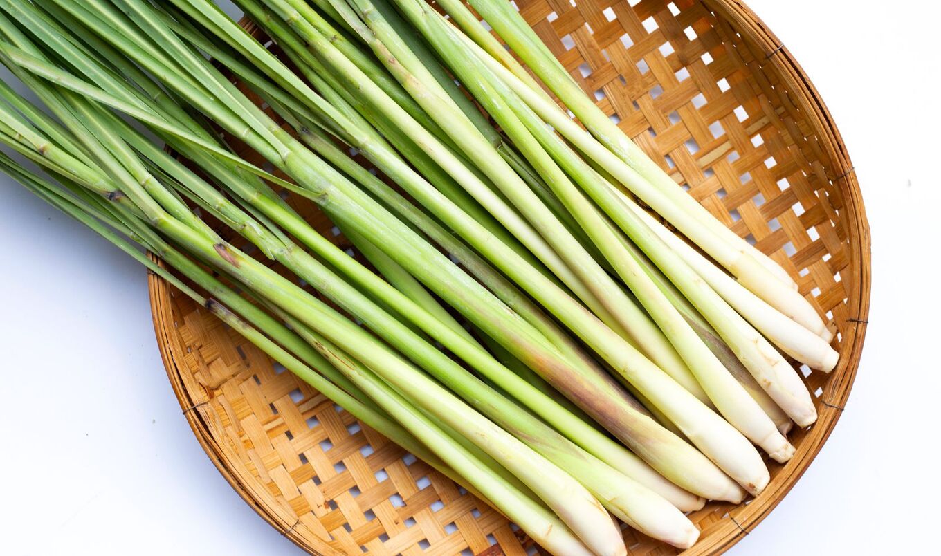 lemongrass in woven basket