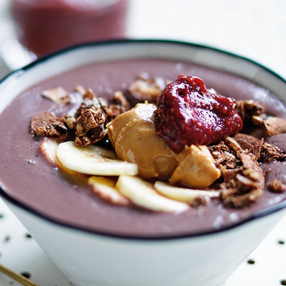 Superfood PB+J Açaí Bowl With Berry-Chia Jam