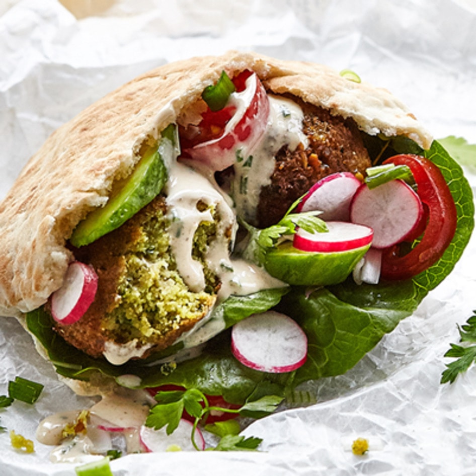 Perfect Falafel Pita Pockets With Tahini Sauce