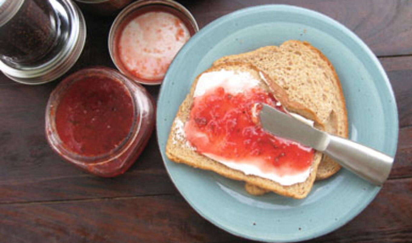 Fresh, Summery Vegan Plum Basil Jam
