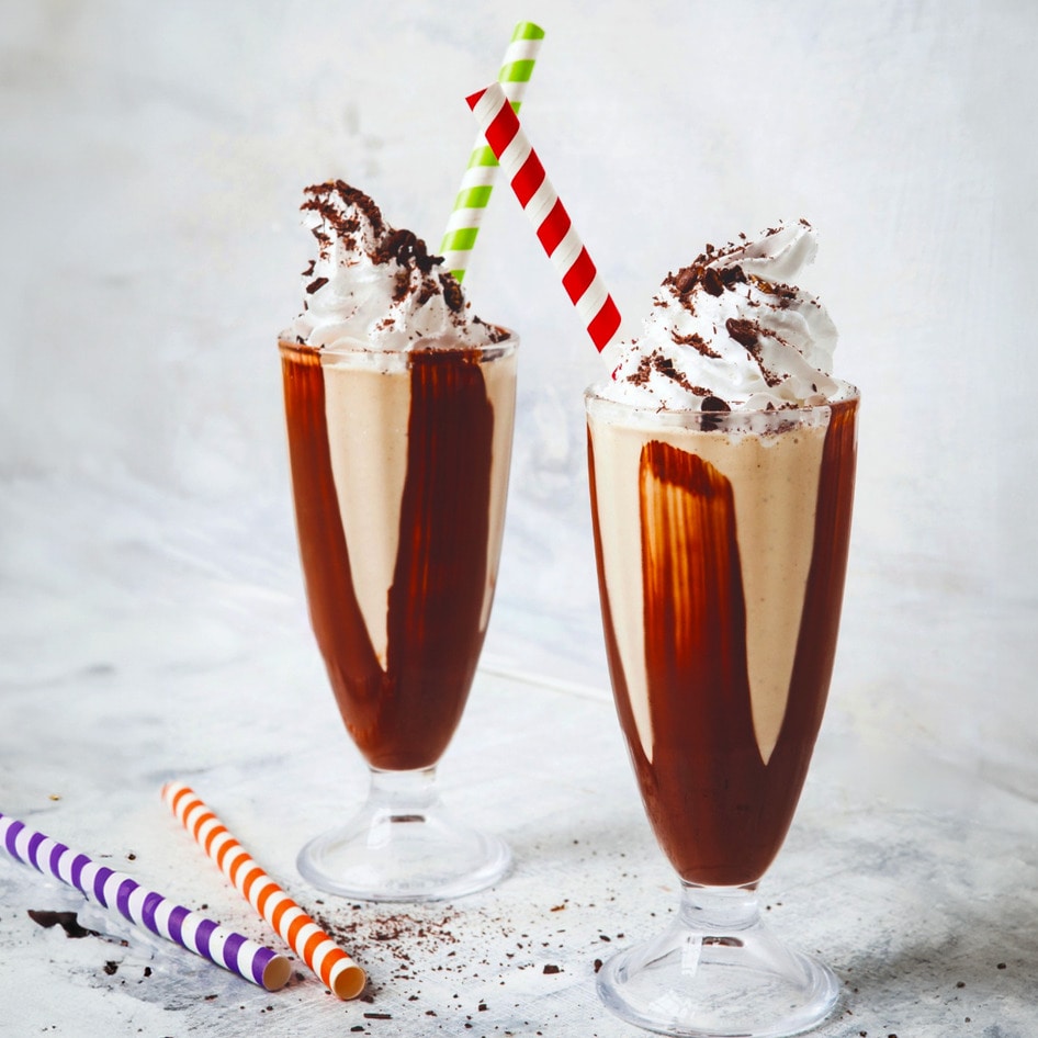 Rich Tahini Coffee Shake With Dark Chocolate