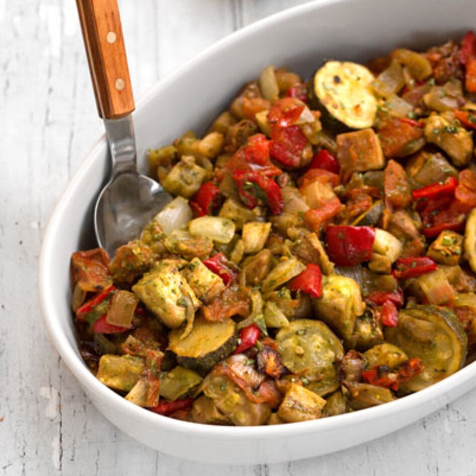Roasted Ratatouille With Basil Pistou