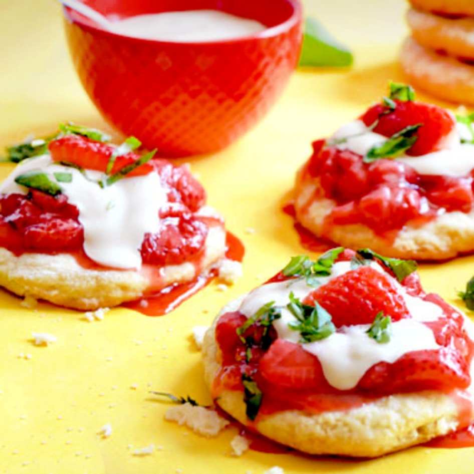 Strawberry Basil Shortcakes With Cashew Whipped Cream