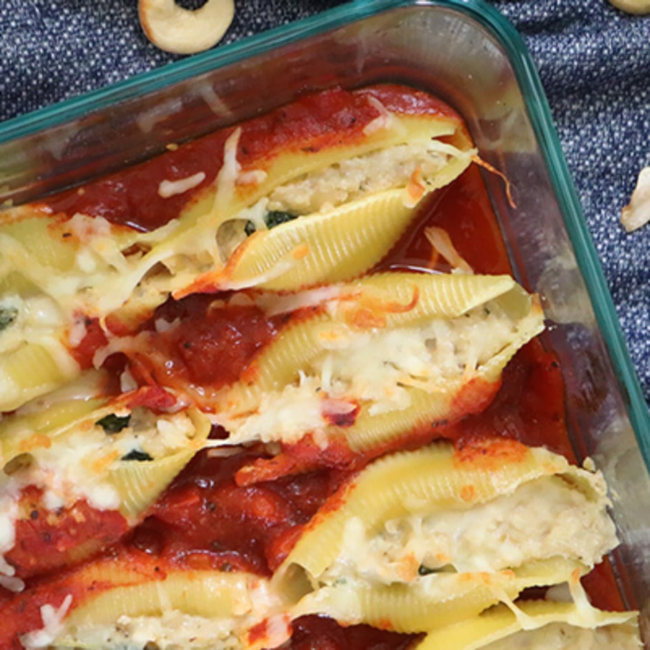 Creamy Cashew Ricotta Stuffed Shells