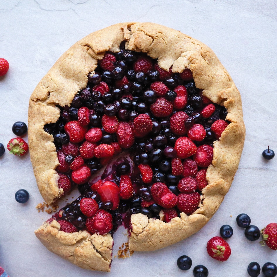 Rustic Summer Berry Galette With Sweet Cashew Creme