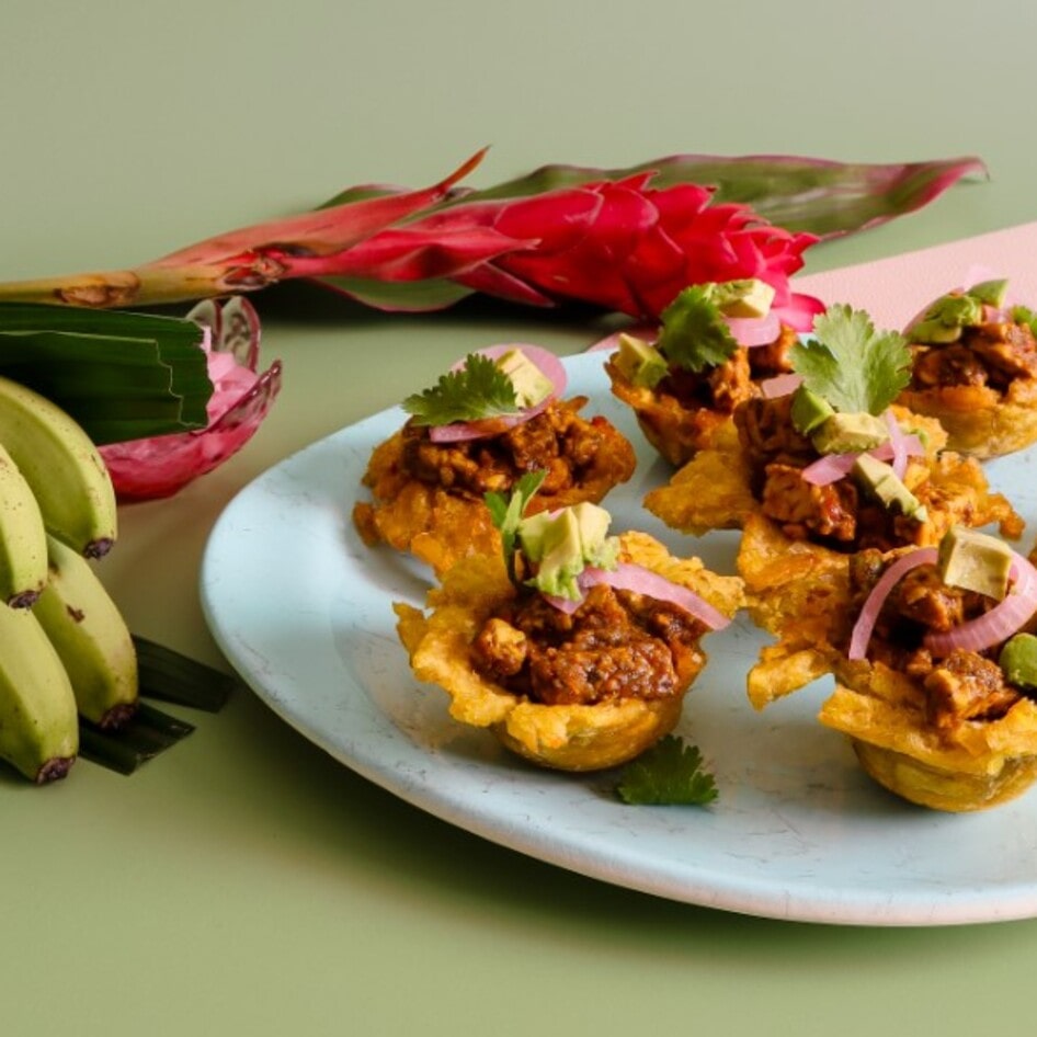 Tempeh-Filled Plantain Cups (Tostones Rellenos)