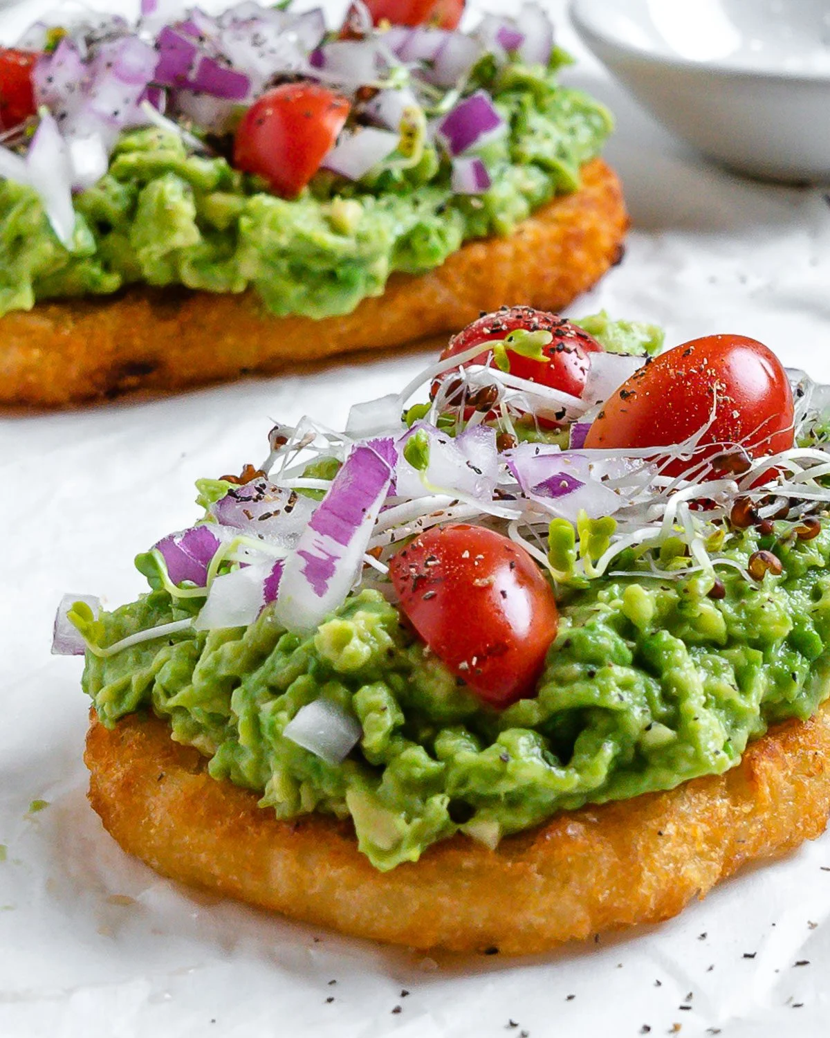 Smashed Avocado Hashbrown Toast