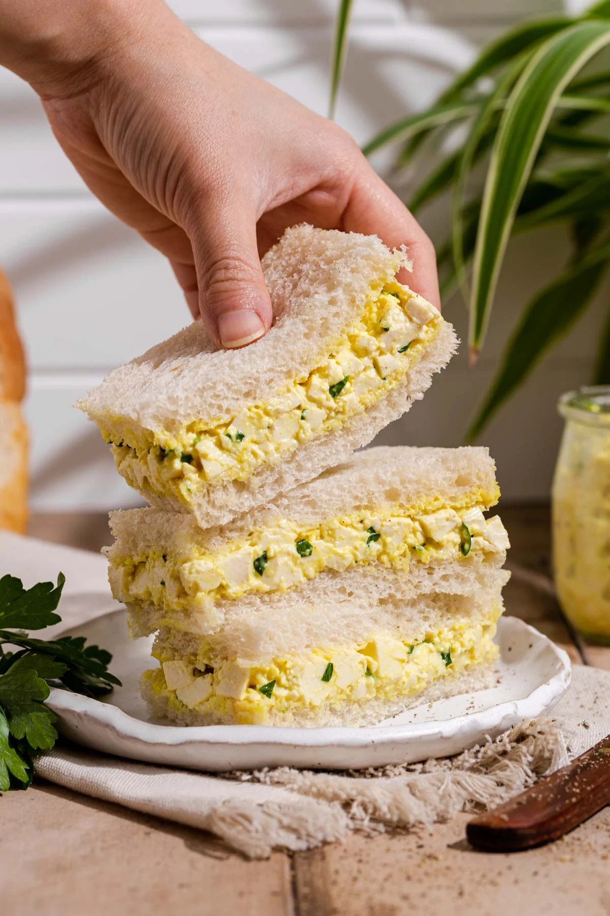 vegan japanese egg salad sandwich